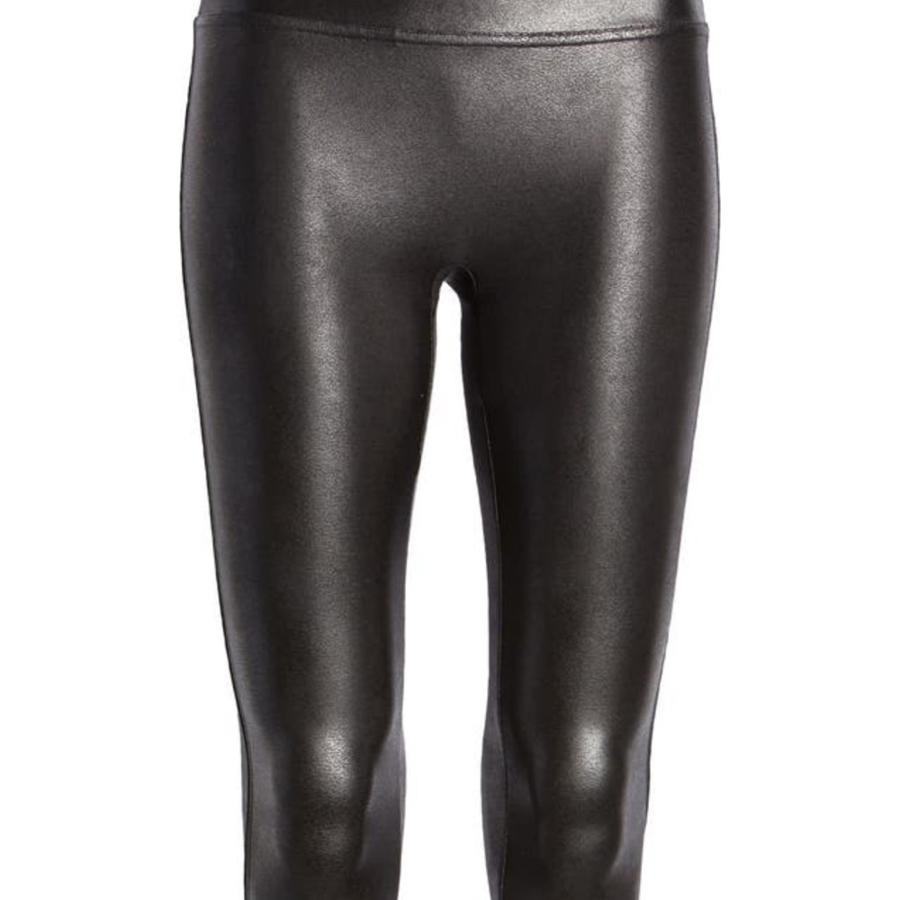 SPANX Faux Leather Leggings in Black, Size M